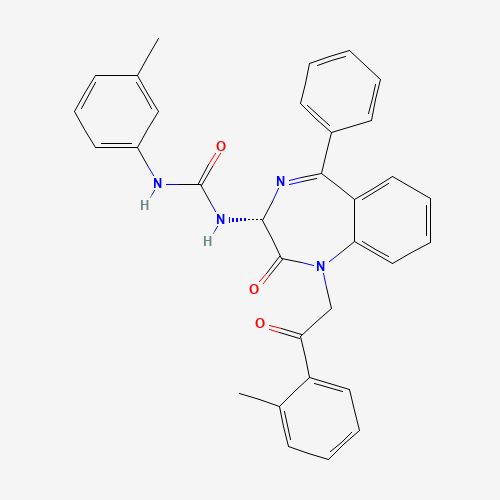 (R)-N-[2,3-DIHYDRO-1-[2-(2-METHYLPHENYL)-2-OXOETHYL]-2-OXO-5-PHENYL-1H-1,4-BENZODIAZEPIN-3-YL]-N'-(3-METHYLPHENYL)-UREA (CAS: 145084-28-2) - Related Chemical Product