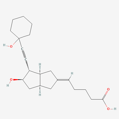 13,14-DEHYDRO-15-CYCLOHEXYL CARBAPROSTACYCLIN (CAS: 145375-81-1) - Chemical Structure and Molecular Formula 
