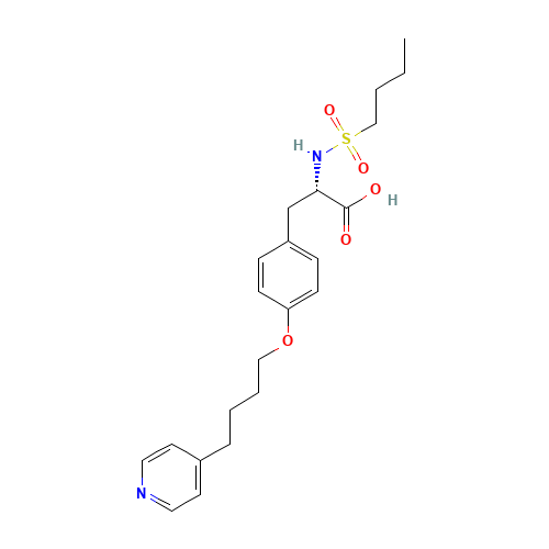 N-Butylsulfonyl-O-(4-(4-pyridinyl)butyl)-L-tyrosine (CAS: 149490-61-9) - Chemical Structure and Molecular Formula 