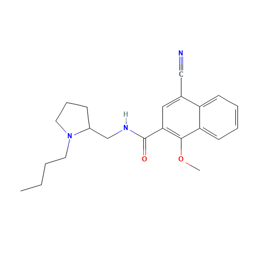 N-[(1-BUTYL-2-PYRROLIDINYL)METHYL]-4-CYANO-1-METHOXY-2-NAPHTHALENECARBOXAMIDE (CAS: 149649-22-9) - Related Chemical Product