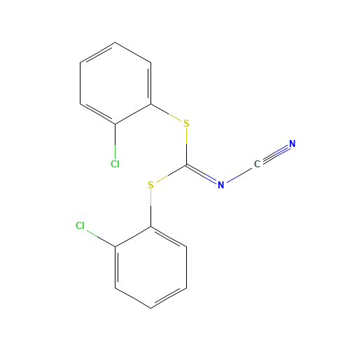 BIS(2-CHLOROPHENYL) CYANOCARBONIMIDODITHIOATE (CAS: 152382-52-0) - Chemical Structure and Molecular Formula 