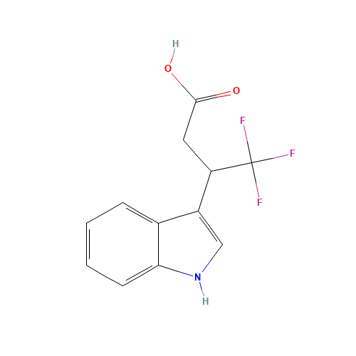 4,4,4-TRIFLUORO-3-(3-INDOLYL)BUTYRIC ACID (CAS: 153233-36-4) - Chemical Structure and Molecular Formula 