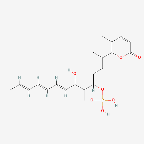 5,5-DIHYDRO-5-METHYL-6-(1,5-DIMETHYL-6-HYDROXY-4-(PHOSPHORYLOXY)TRIDECA-7,9,11-TRIENYL)-2H-PYRAN-2-ONE (SODIUM SALT) (CAS: 156856-30-3) - Related Chemical Product