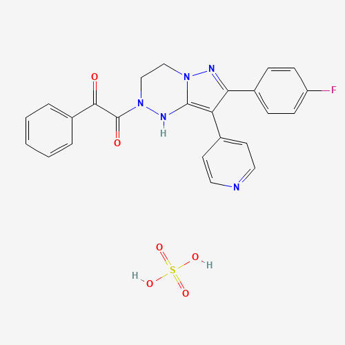7-(4-FLUOROPHENYL)-1,2,3,4-TETRAHYDRO-2-(OXOPHENYLACETYL)-8-(4-PYRIDINYL)-PYRAZOLO[5,1-C][1,2,4]TRIAZINE SULFATE (CAS: 158876-66-5) - Related Chemical Product