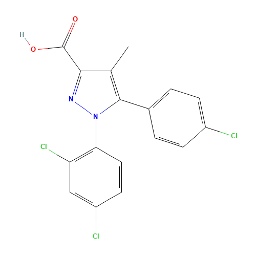 5-(4-Chlorophenyl)-1-(2,4-dichlorophenyl)-4-methylpyrazole-3-carboxylic acid (CAS: 162758-35-2) - Related Chemical Product