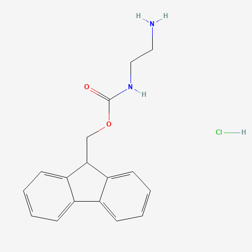 MONO-FMOC ETHYLENE DIAMINE HYDROCHLORIDE (CAS: 166410-32-8) - Chemical Structure and Molecular Formula 
