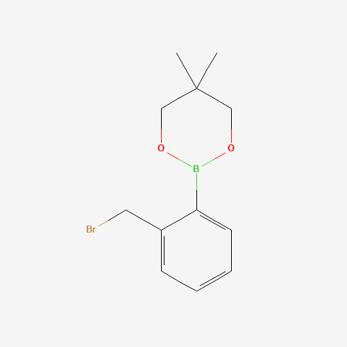 2-[2-(BROMOMETHYL)PHENYL]-5,5-DIMETHYL-1,3,2-DIOXABORINANE (CAS: 166821-88-1) - Chemical Structure and Molecular Formula 