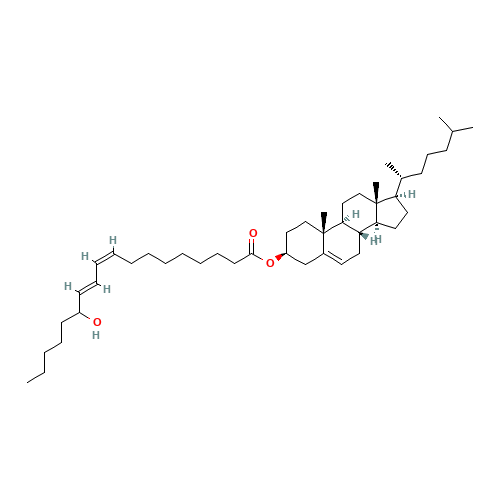 (+/-)-13-HYDROXY-9Z,11E-OCTADECADIENOIC ACID,CHOLESTERYL ESTER (CAS: 167354-91-8) - Chemical Structure and Molecular Formula 