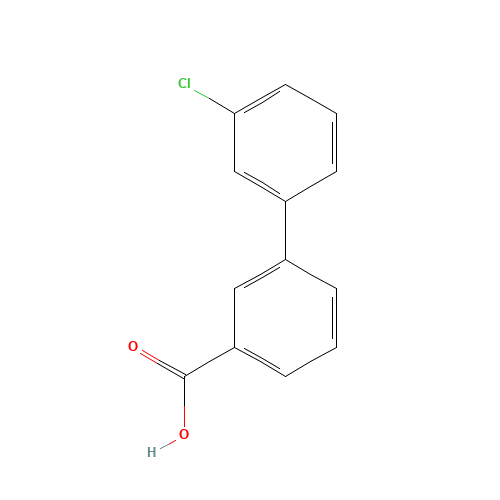 3'-CHLORO-BIPHENYL-3-CARBOXYLIC ACID (CAS: 168619-06-5) - Chemical Structure and Molecular Formula 