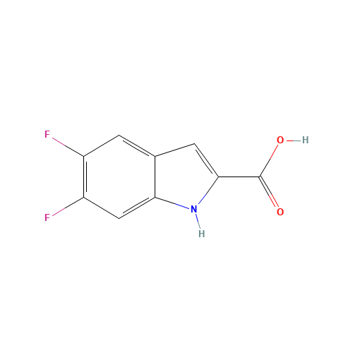 5,6-DIFLUOROINDOLE-2-CARBOXYLIC ACID (CAS: 169674-35-5) - Chemical Structure and Molecular Formula 