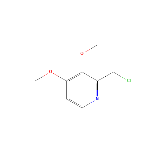 2-CHLOROMETHYL-3,4-DIMETHOXY PYRIDINE HYDROCHLORIDE (CAS: 169905-10-6) - Chemical Structure and Molecular Formula 