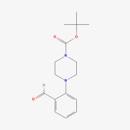 4-(2-FORMYLPHENYL)PIPERAZINE-1-CARBOXYLIC ACID TERT-BUTYL ESTER chemical structure 4-(2-FORMYLPHENYL)PIPERAZINE-1-CARBOXYLIC ACID TERT-BUTYL ESTER (CAS: 174855-57-3) - Chemical Structure and Molecular Formula