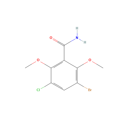 3-BROMO-5-CHLORO-2,6-DIMETHOXYBENZAMIDE (CAS: 175135-60-1) - Chemical Structure and Molecular Formula 