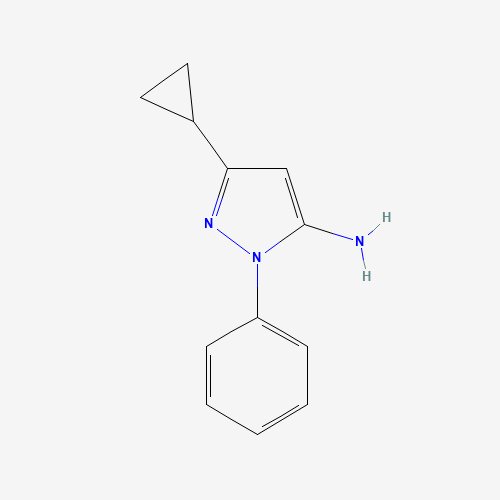 3-CYCLOPROPYL-1-PHENYL-1H-PYRAZOL-5-AMINE (CAS: 175137-45-8) - Chemical Structure and Molecular Formula 