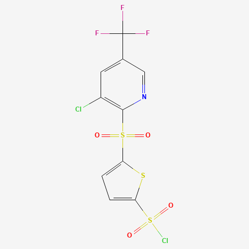 5-[3-CHLORO-5-(TRIFLUOROMETHYL)PYRID-2-YLSULPHONYL]THIOPHENE-2-SULPHONYL CHLORIDE (CAS: 175203-00-6) - Chemical Structure and Molecular Formula 