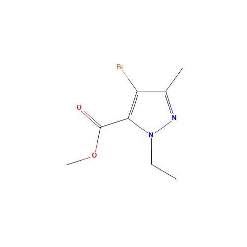 METHYL 4-BROMO-1-ETHYL-3-METHYL-1H-PYRAZOLE-5-CARBOXYLATE (CAS: 175276-98-9) - Chemical Structure and Molecular Formula 