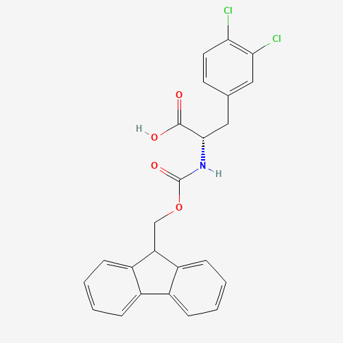 FMOC-L-3,4-Dichlorophe (CAS: 177966-59-5) - Chemical Structure and Molecular Formula 