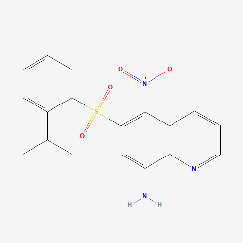 6-[[2-(1-METHYLETHYL)PHENYL]]SULFONYL-5-NITRO-8-QUINOLINAMINE (CAS: 181468-88-2) - Chemical Structure and Molecular Formula 