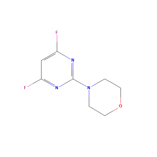 2-MORPHOLINO-4,6-DIFLUORO-PYRIMIDINE (CAS: 189003-02-9) - Chemical Structure and Molecular Formula 
