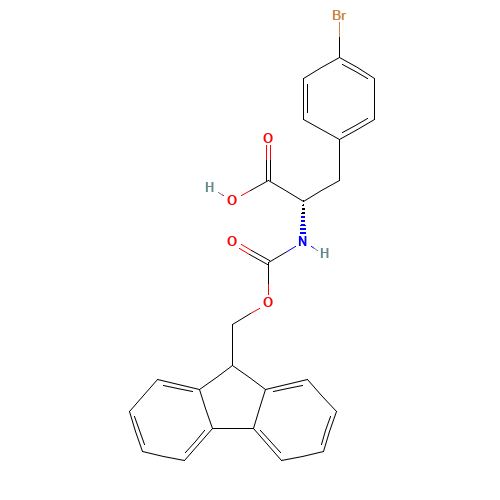 (S)-N-Fmoc-4-Bromophenylalanine (CAS: 198561-04-5) - Chemical Structure and Molecular Formula 