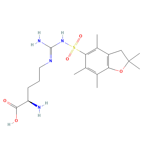 N5-[[[(2,3-Dihydro-2,2,4,6,7-pentamethyl-5-benzofuranyl)sulfonyl]amino]iminomethyl]-D-ornithine (CAS: 200116-81-0) - Related Chemical Product