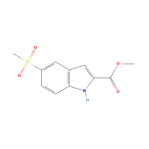 METHYL 5-(METHYLSULFONYL)-1H-INDOLE-2-CARBOXYLATE (CAS: 205873-28-5) - Chemical Structure and Molecular Formula 
