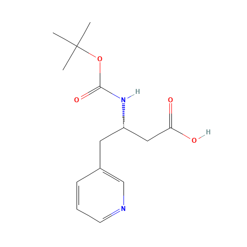BOC-(S)-3-AMINO-4-(3-PYRIDYL)-BUTYRIC ACID (CAS: 208404-16-4) - Chemical Structure and Molecular Formula 