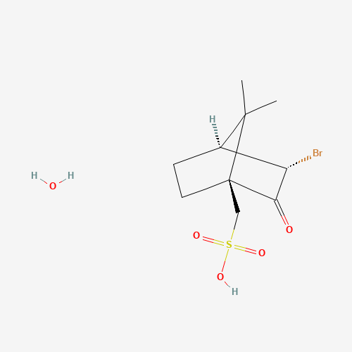 [(1S)-ENDO]-(+)-3-BROMO-10-CAMPHORSULFONIC ACID MONOHYDRATE (CAS: 209736-59-4) - Chemical Structure and Molecular Formula 