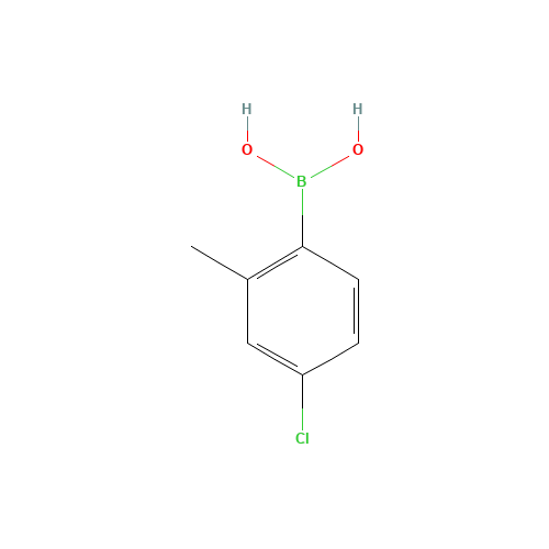 4-CHLORO-2-METHYLPHENYLBORONIC ACID (CAS: 209919-30-2) - Chemical Structure and Molecular Formula 