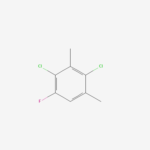 2,4-DICHLORO-1-FLUORO-3,5-DIMETHYL-BENZENE (CAS: 214774-61-5) - Chemical Structure and Molecular Formula 
