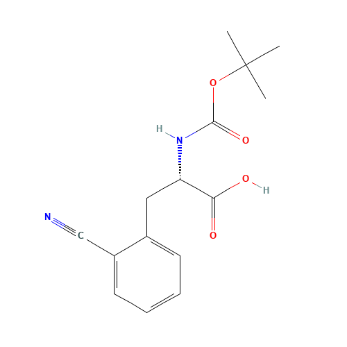BOC-L-2-CYANOPHENYLALANINE (CAS: 216312-53-7) - Chemical Structure and Molecular Formula 