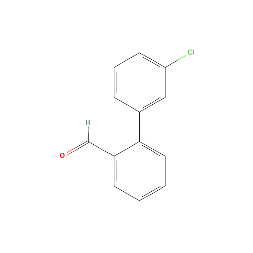 3'-CHLORO-BIPHENYL-2-CARBALDEHYDE (CAS: 216443-25-3) - Chemical Structure and Molecular Formula 