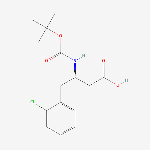BOC-(R)-3-AMINO-4-(2-CHLORO-PHENYL)-BUTYRIC ACID chemical structure BOC-(R)-3-AMINO-4-(2-CHLORO-PHENYL)-BUTYRIC ACID (CAS: 218608-93-6) - Chemical Structure and Molecular Formula