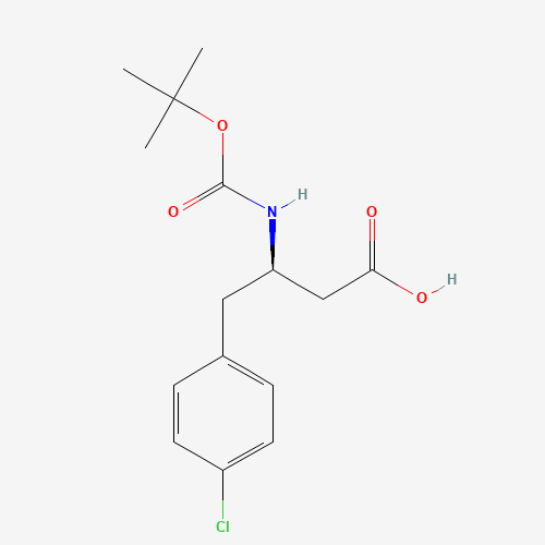 BOC-(R)-3-AMINO-4-(4-CHLORO-PHENYL)-BUTYRIC ACID (CAS: 218608-96-9) - Chemical Structure and Molecular Formula 