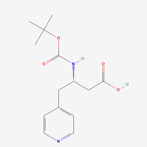 BOC-(S)-3-AMINO-4-(4-PYRIDYL)-BUTYRIC ACID (CAS: 219297-13-9) - Chemical Structure and Molecular Formula 