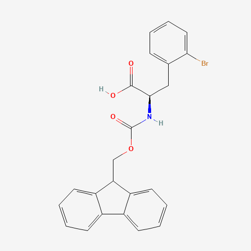 FMOC-D-2-BROMOPHENYLALANINE (CAS: 220497-79-0) - Chemical Structure and Molecular Formula 