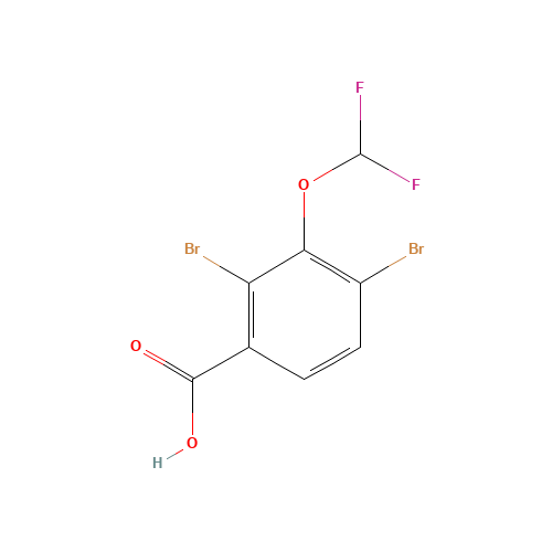2,4-DIBROMO-3-(DIFLUOROMETHOXY)BENZOIC ACID (CAS: 223595-28-6) - Chemical Structure and Molecular Formula 