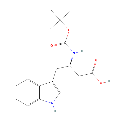 BOC-L-BETA-HOMOTRYPTOPHAN (CAS: 229639-48-9) - Chemical Structure and Molecular Formula 