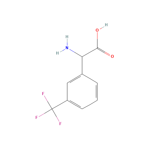 AMINO-(3-TRIFLUOROMETHYL-PHENYL)-ACETIC ACID (CAS: 242475-26-9) - Chemical Structure and Molecular Formula 