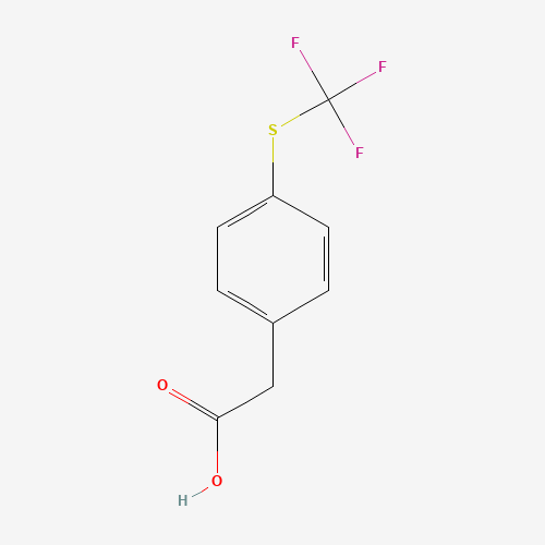 4-(TRIFLUOROMETHYLTHIO)PHENYLACETIC ACID (CAS: 243977-23-3) - Chemical Structure and Molecular Formula 
