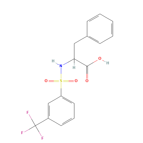 N-([3-(TRIFLUOROMETHYL)PHENYL]SULFONYL)PHENYLALANINE (CAS: 250714-63-7) - Chemical Structure and Molecular Formula 