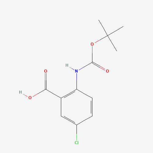 2-TERT-BUTOXYCARBONYLAMINO-5-CHLORO-BENZOIC ACID (CAS: 253677-29-1) - Chemical Structure and Molecular Formula 