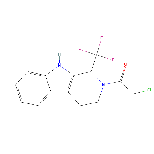 2-CHLORO-1-[1-(TRIFLUOROMETHYL)-1,3,4,9-TETRAHYDRO-2H-BETA-CARBOLIN-2-YL]ETHAN-1-ONE (CAS: 257295-47-9) - Related Chemical Product