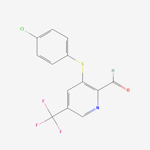 3-[(4-CHLOROPHENYL)THIO]-5-(TRIFLUOROMETHYL)PYRIDINE-2-CARBALDEHYDE (CAS: 264924-39-2) - Chemical Structure and Molecular Formula 