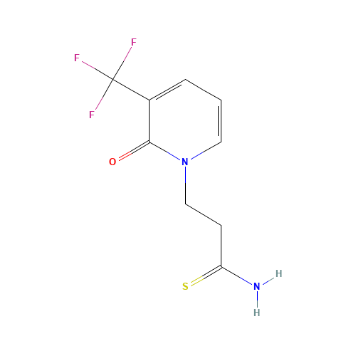 3-[2-OXO-3-(TRIFLUOROMETHYL)-1,2-DIHYDROPYRIDIN-1-YL]PROPANETHIOAMIDE (CAS: 265314-18-9) - Chemical Structure and Molecular Formula 