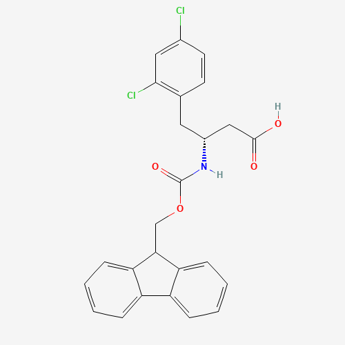 FMOC-(R)-3-AMINO-4-(2,4-DICHLORO-PHENYL)-BUTYRIC ACID (CAS: 269396-54-5) - Chemical Structure and Molecular Formula 