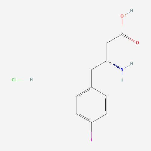 (R)-3-AMINO-4-(4-IODOPHENYL)BUTANOIC ACID HYDROCHLORIDE (CAS: 269396-70-5) - Chemical Structure and Molecular Formula 