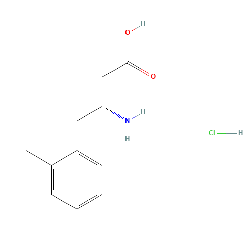 (R)-3-AMINO-4-(2-METHYLPHENYL)BUTANOIC ACID HYDROCHLORIDE (CAS: 269398-79-0) - Chemical Structure and Molecular Formula 