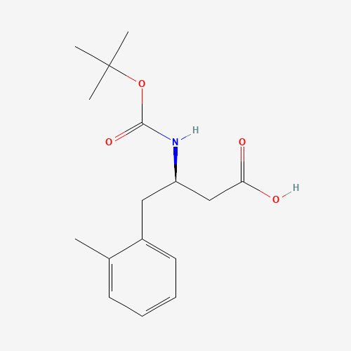 BOC-(R)-3-AMINO-4-(2-METHYL-PHENYL)-BUTYRIC ACID (CAS: 269398-80-3) - Chemical Structure and Molecular Formula 