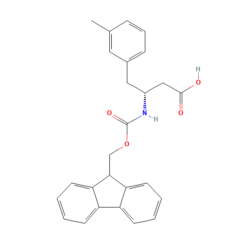 FMOC-(R)-3-AMINO-4-(3-METHYL-PHENYL)-BUTYRIC ACID (CAS: 269398-84-7) - Chemical Structure and Molecular Formula 